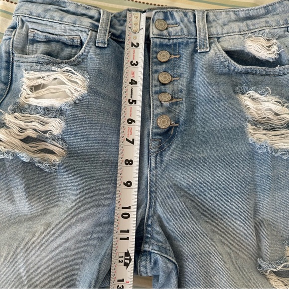 Vervet Light Wash Super High Rise Distressed Cropped Jeans Sz29 - Picture 5 of 9